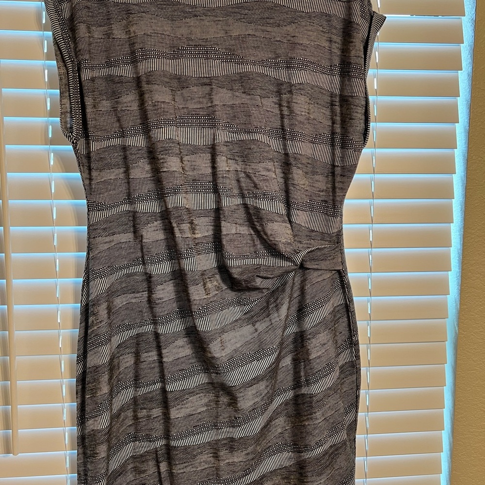 Time and Tru Blue and White Ruched Sheath Dress